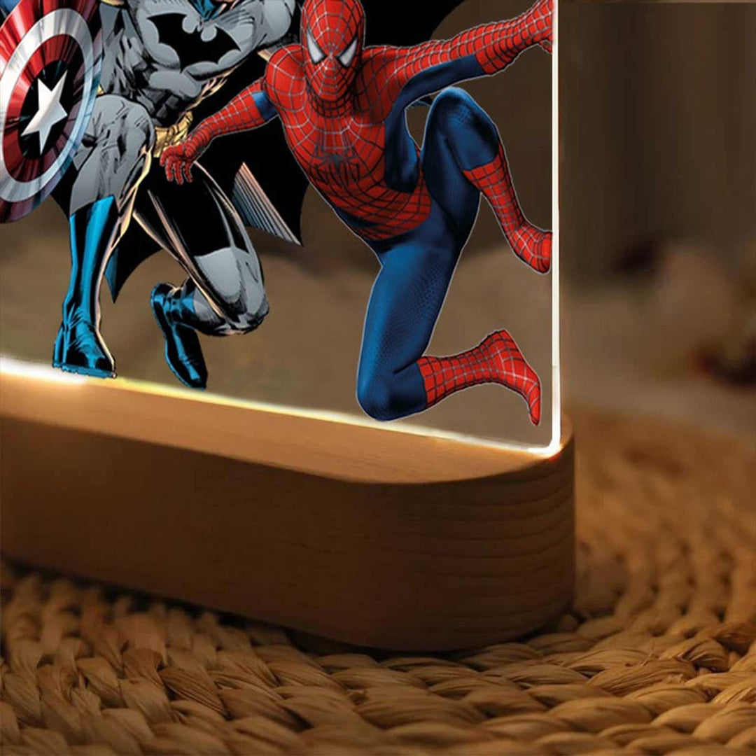 Personalized Superheroes Theme Acrylic LED Table Lamp For Kids
