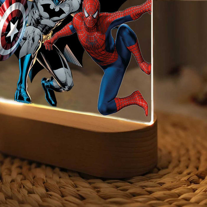 Personalized Superheroes Theme Acrylic LED Table Lamp For Kids