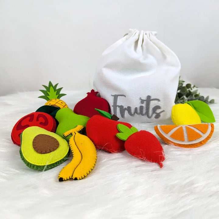 Handmade Realistic Fruit Felt Educational Toys | Set Of 10