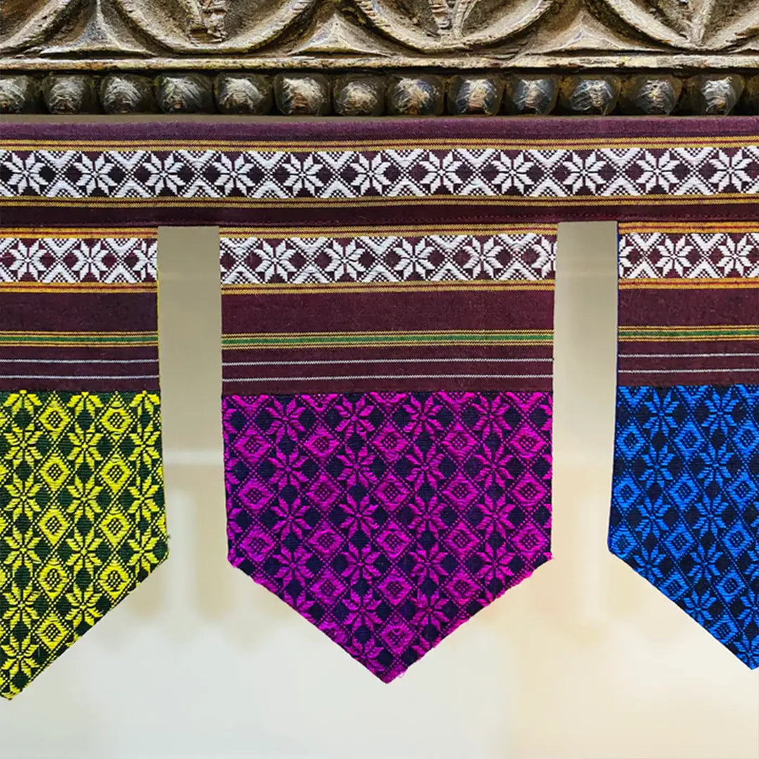 42 In | Handmade Multicolor Floral Design Khunn Fabric Cotton Toran