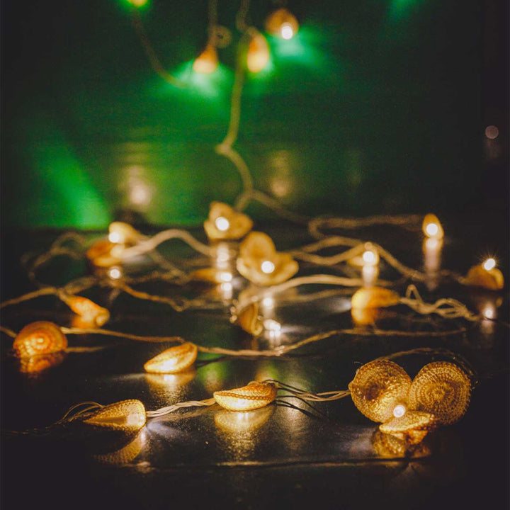 10.5m, 27 Bulbs | Handmade Crochet Yellow Lily Bougainvillea LED Fairy Light
