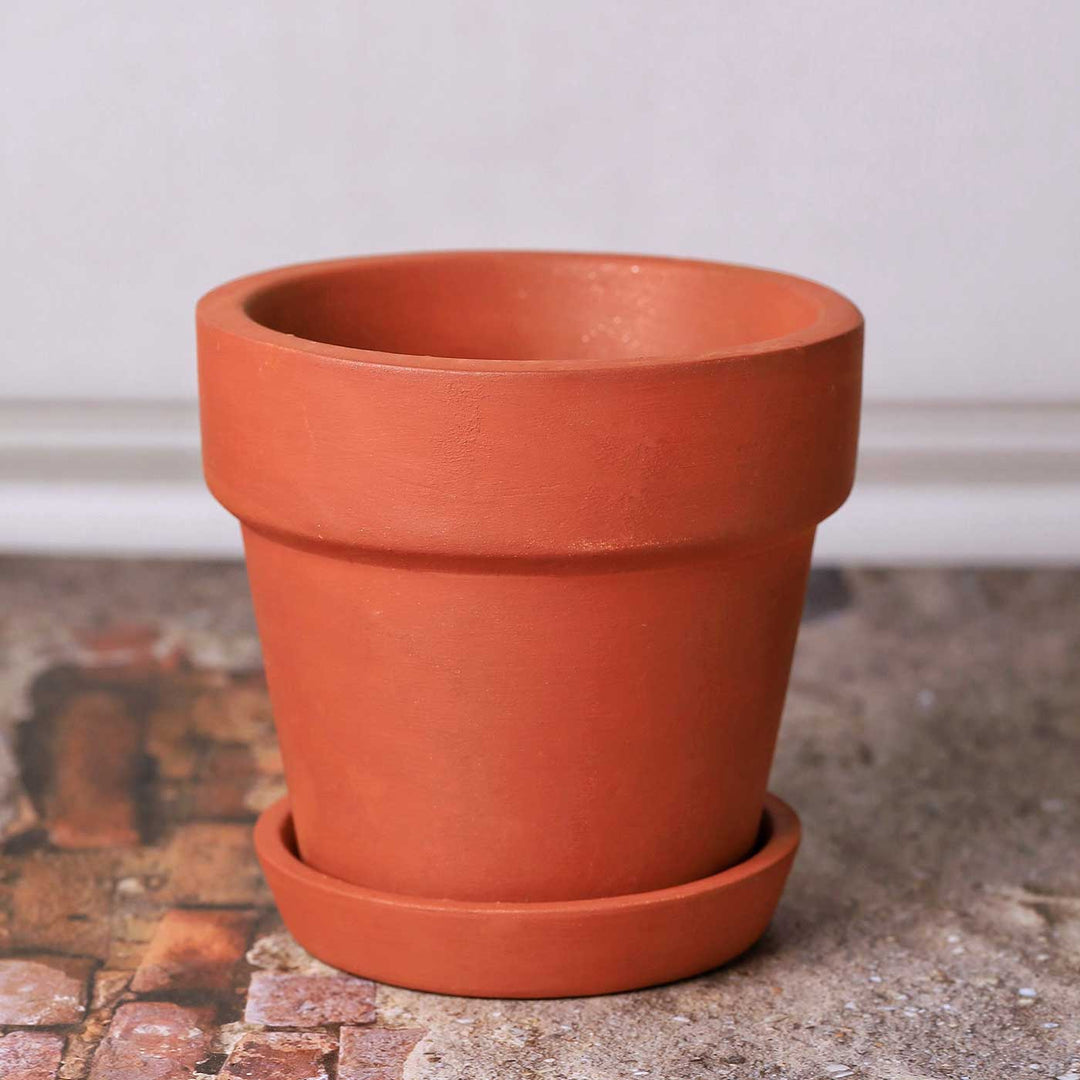 6 Inches | Handmade Medium Gamala Terracotta Planter Pots | Set Of 3