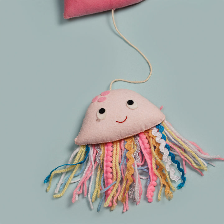 Handcrafted Personalized Themed Bunting For Kids Mystique Mermaid - Top Angle View Hanging Decoration