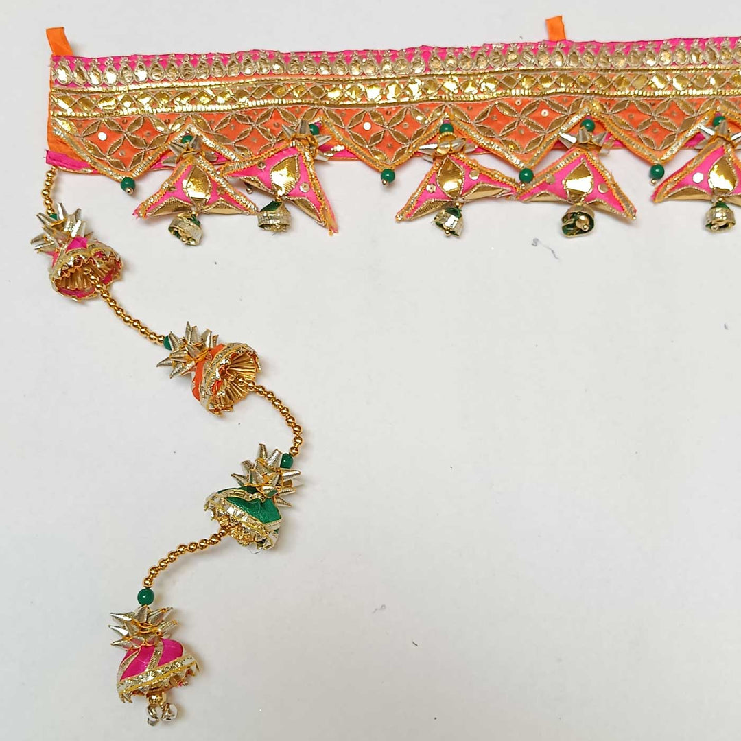 43 In | Handmade Orange & Pink Traditional Gota Patti Toran
