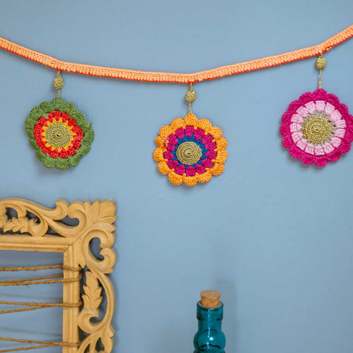 63 In | Handmade Crochet Phulwari Cotton Toran