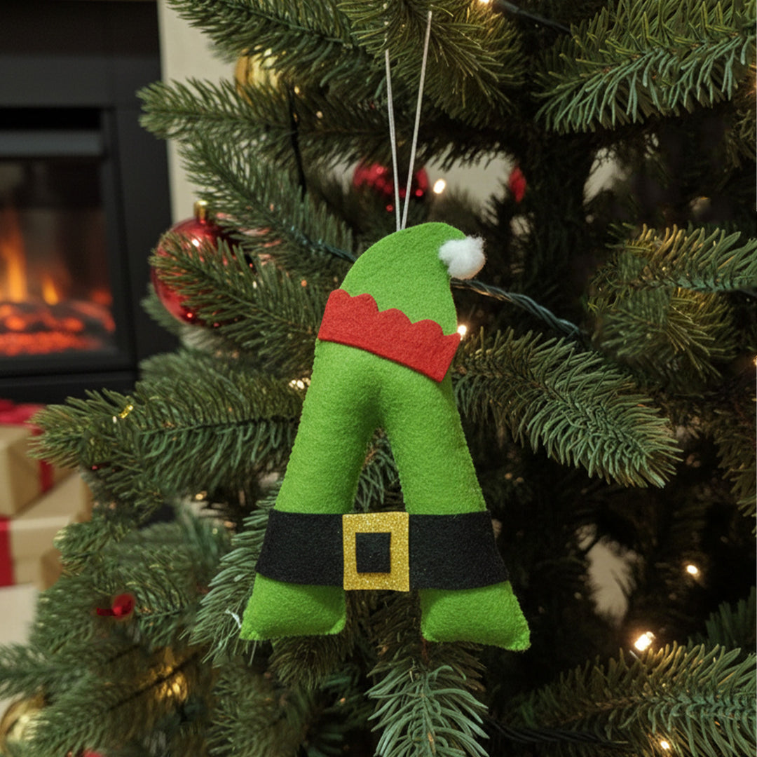 Personalized Handmade Christmas Theme Initial Ornament For Tree Decoration