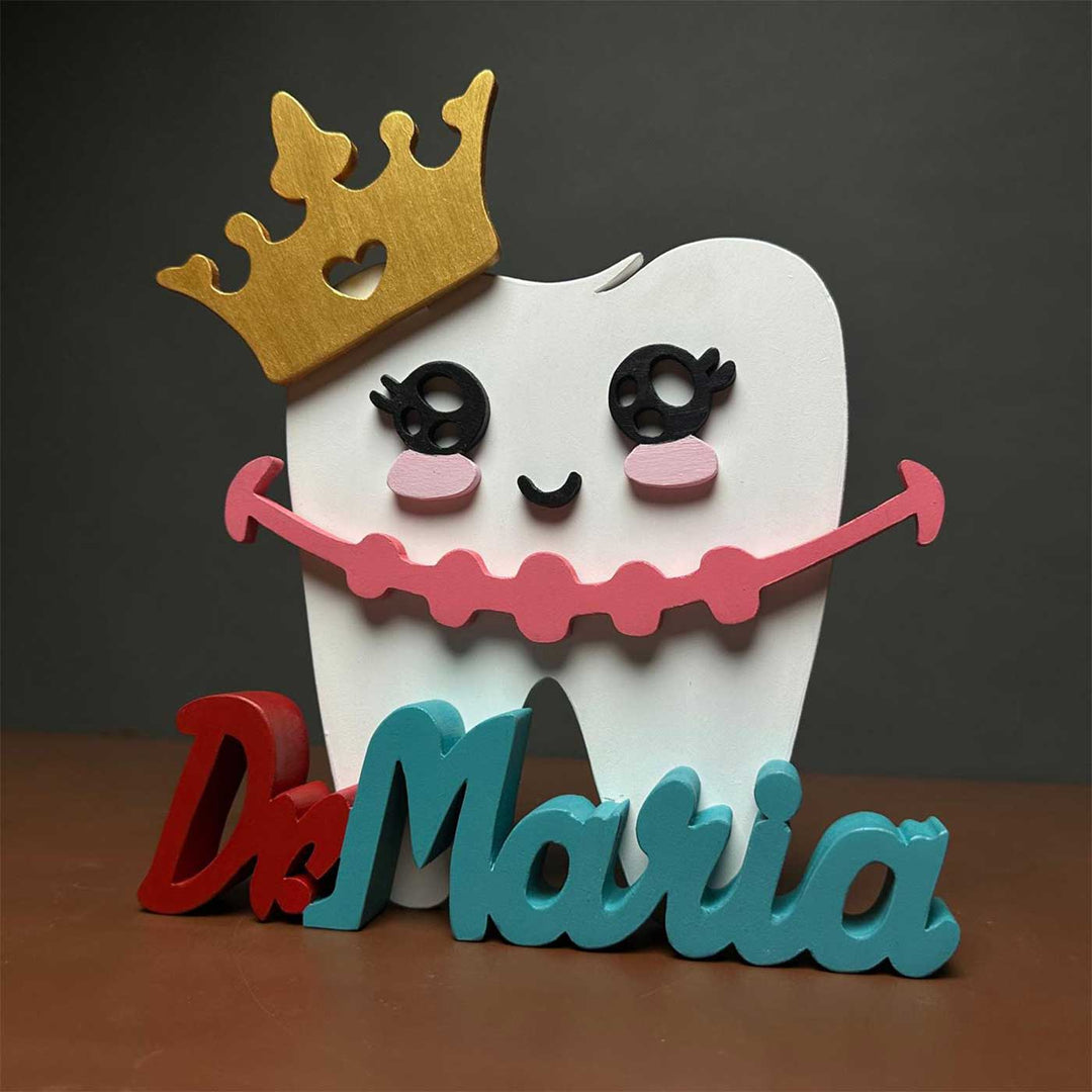 Personalized Dentist Mdf Wood Desk Name Plate - Front View with Name Personalization (4)