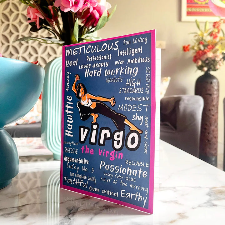 Printed Virgo Theme Ruled Notebook | A5 | 50 Pages