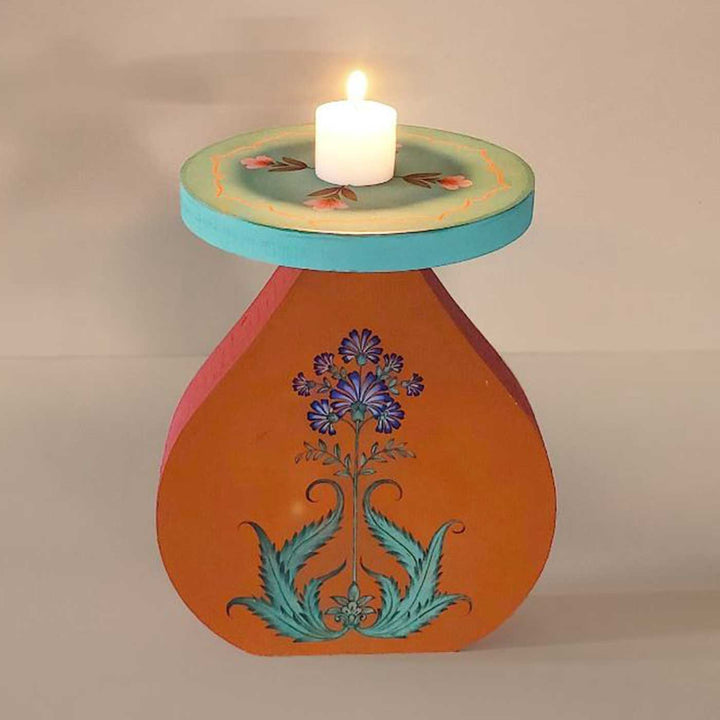 Hand-Painted Antara Wooden Candle Holder