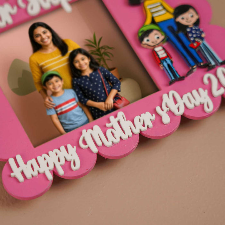 Photo Personalized Polaroid Theme MDF Wood Fridge Magnet For Mothers