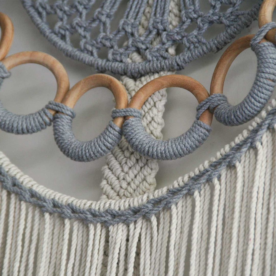 Handmade Grey Macrame Artistic Wall Decor