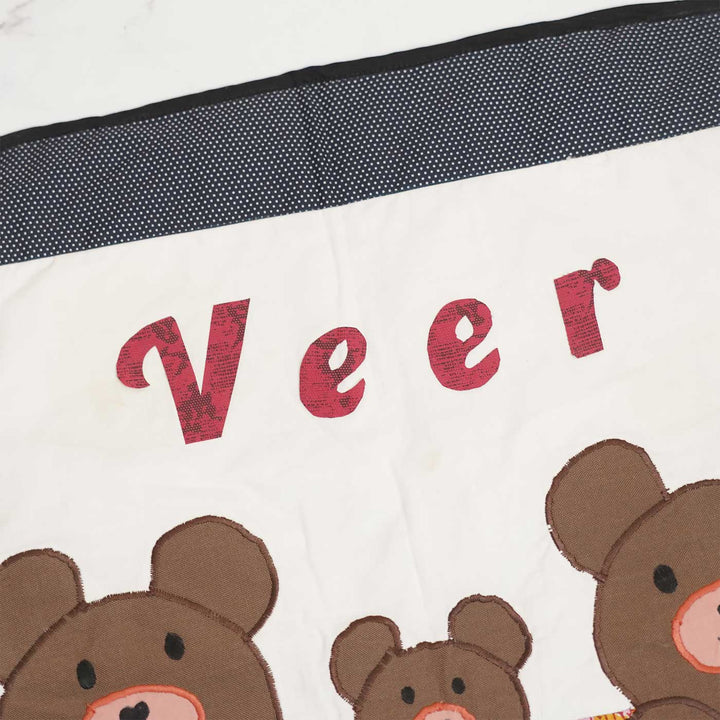 Personalized Bear Family Theme Cotton Quilt For Kids