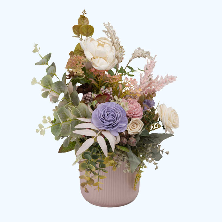 Handmade Blooming Ikea Shola Flower Centerpiece With Ceramic Vase
