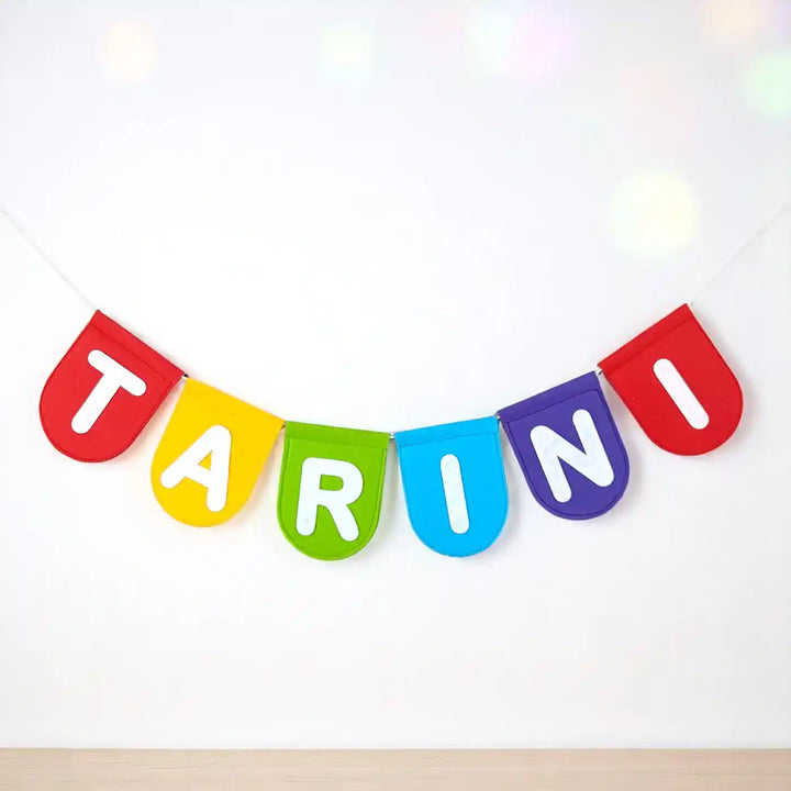 Personalized Handmade Rainbow Theme Felt Bunting For Kids