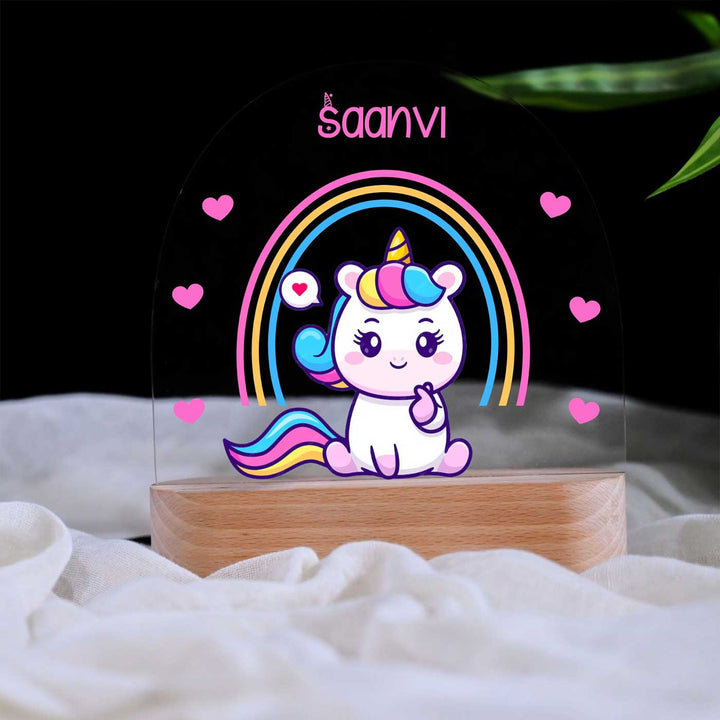Personalized Unicorn Theme Acrylic LED Table Lamp For Kids