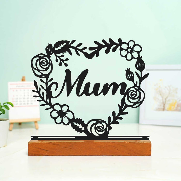 Personalized Handmade Laser Cut Floral Heart Theme Metal Table Decor