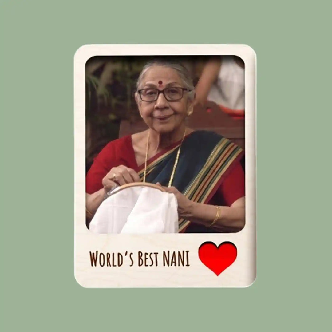Photo Personalized Handmade Worlds Best Mom Theme Wooden Fridge Magnet | Set Of 3