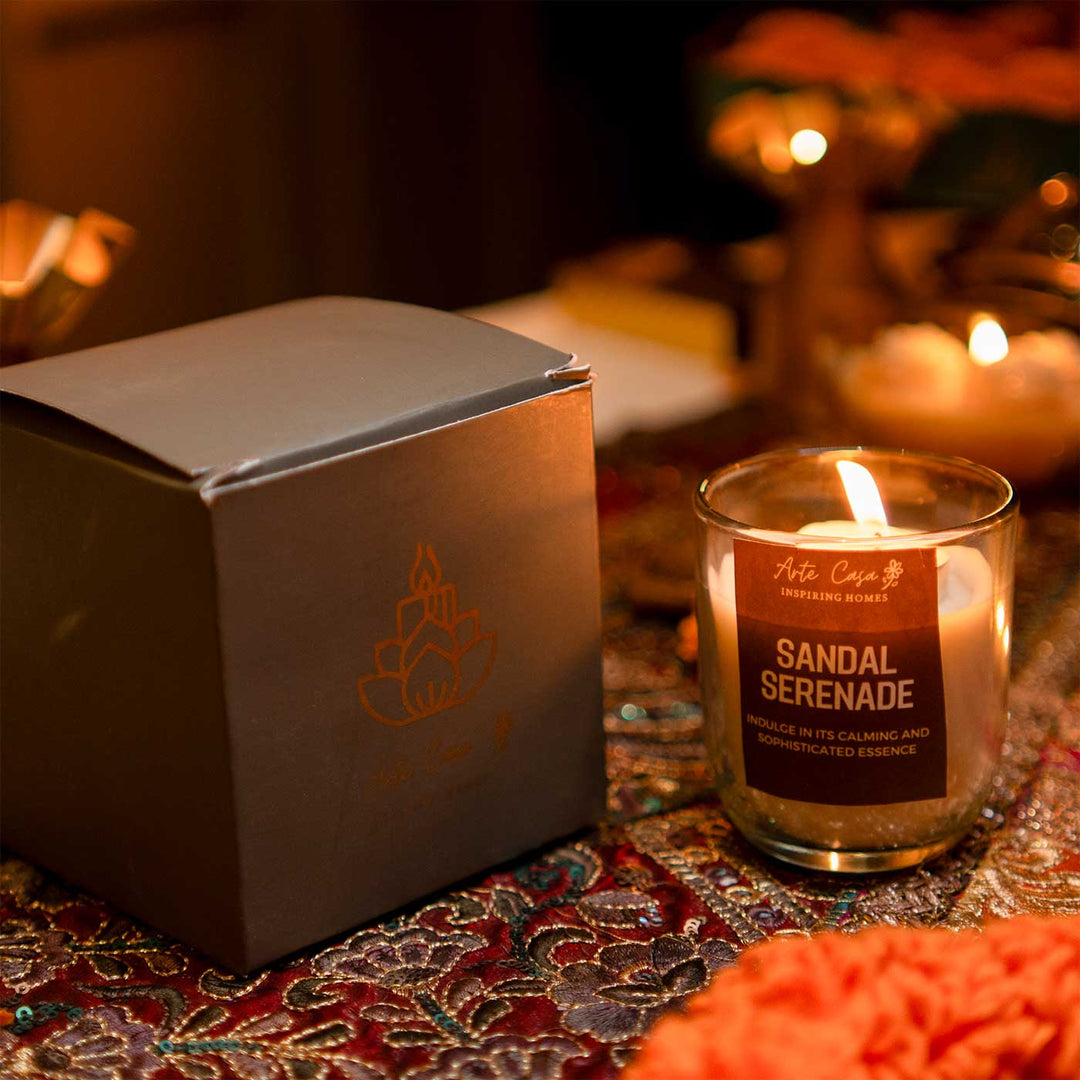 Sandal Serenade Scented Jar Candle With Gift Box