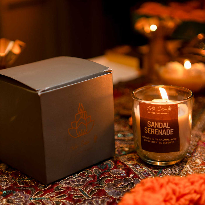 Sandal Serenade Scented Jar Candle With Gift Box