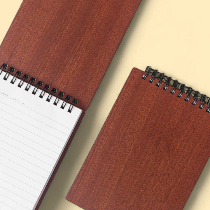 Plain Mahogany Ecofriendly Pocket Size Scribble Pad | Spiral Bound | 50-70 One Side Ruled Pages