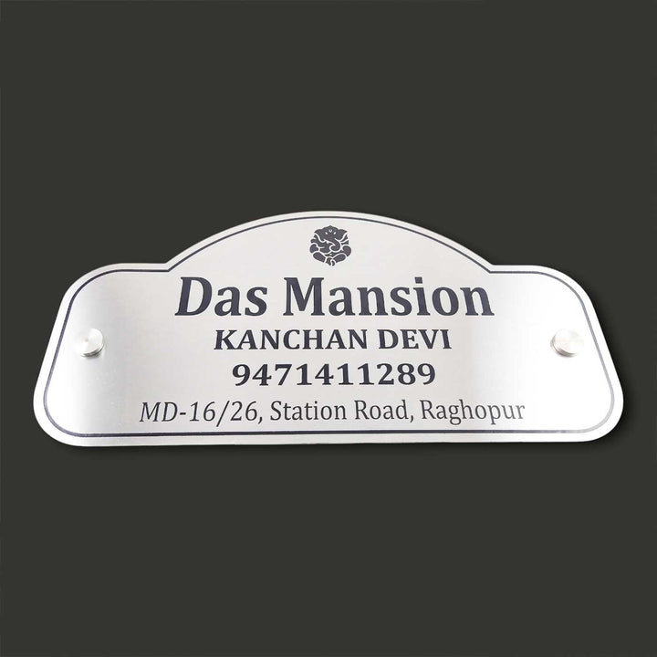 Personalized Engraved Ganesha Theme Stainless Steel Name Plate