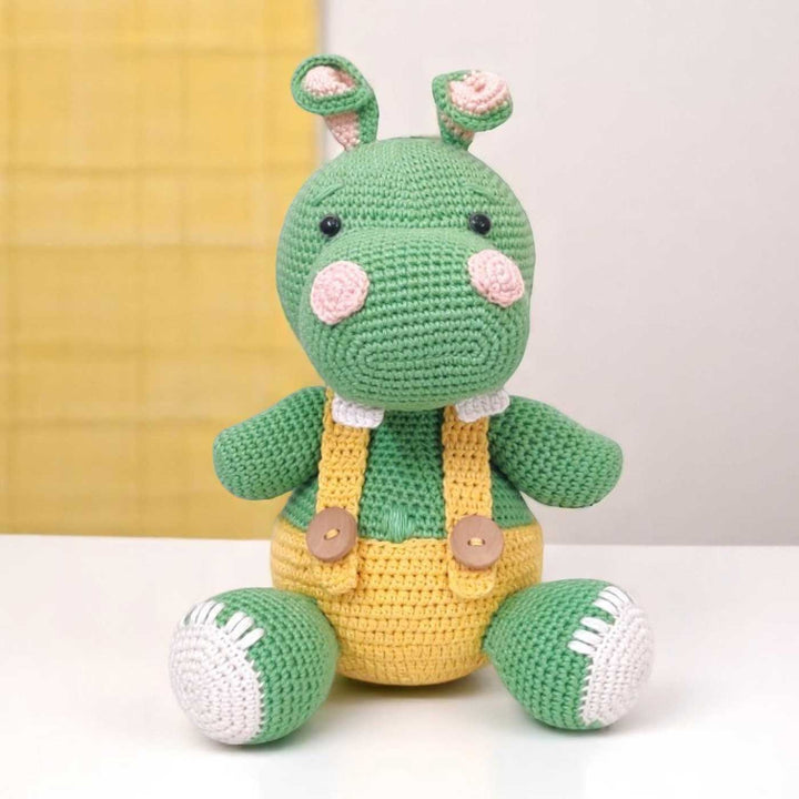 Handmade Crochet Hippo Toy for Kids