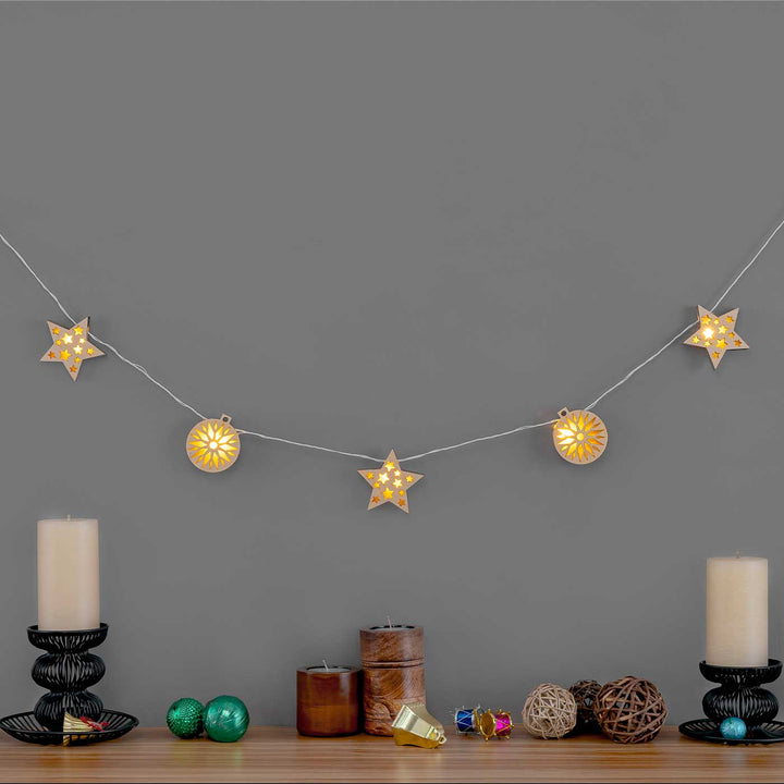 3 m, 14 Bulbs | Decorative Birch Wood Joel Gift & Tree LED Fairy Light