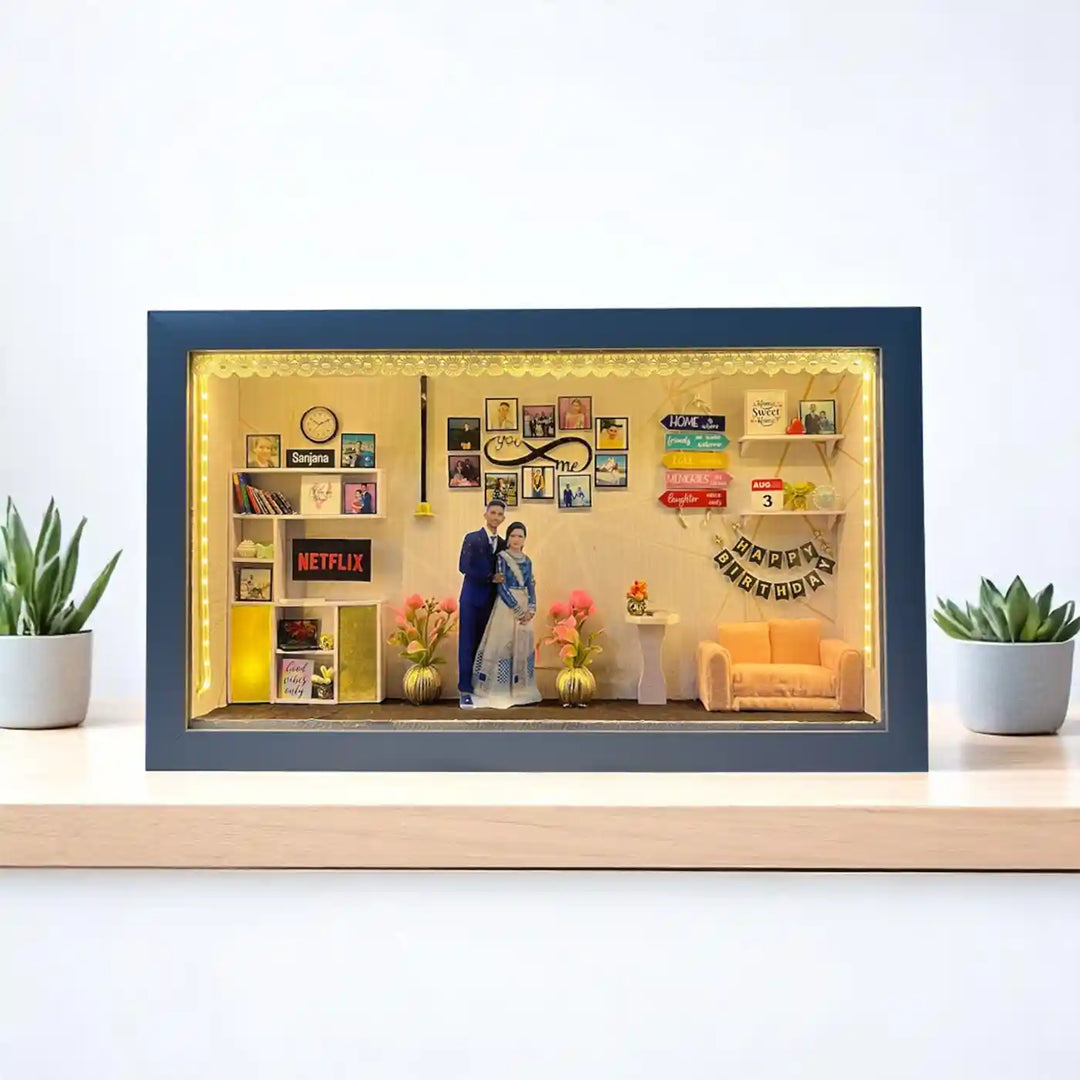 Photo Personalized Handmade Birthday Theme Mdf Wood Decorative Plaque With Lights