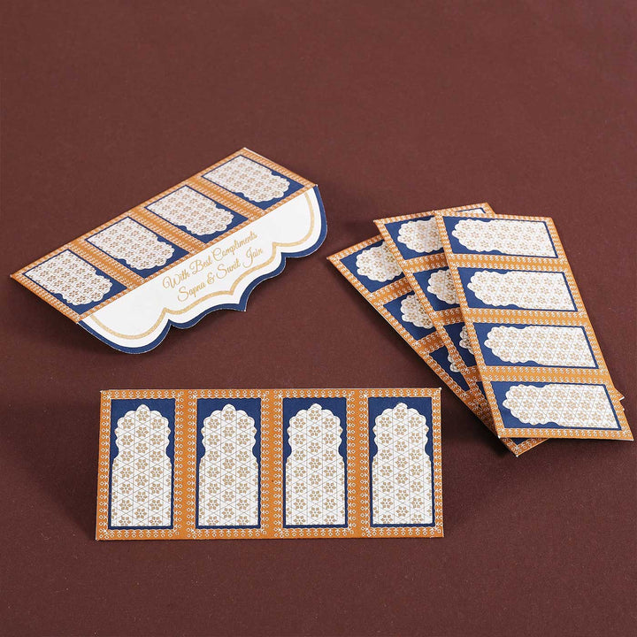 Personalized Handmade Jhorokha Blue Paper Envelopes | Set Of 10