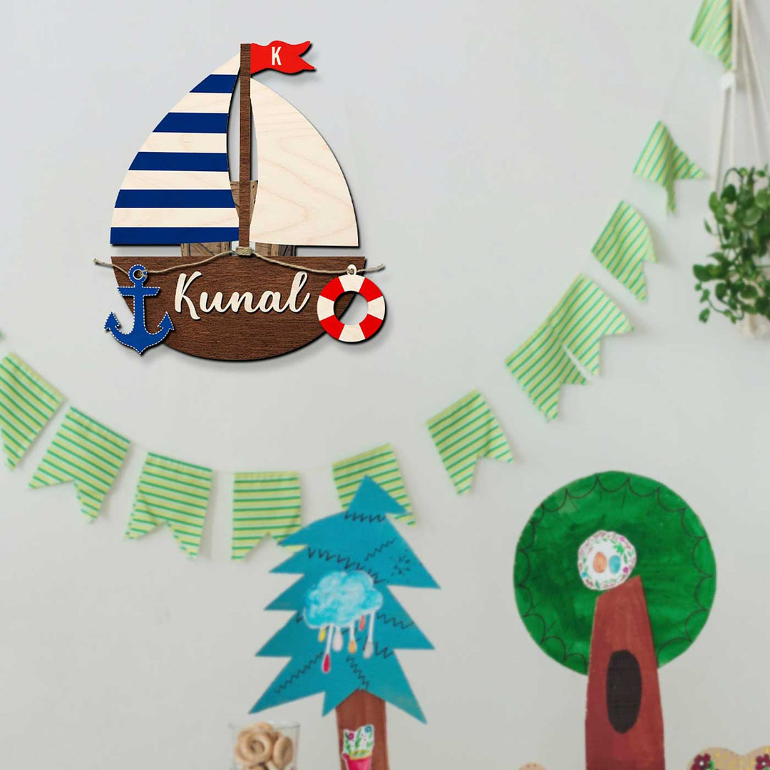 Kids Theme 3D Name Plate 10 - Mounted on Wall with Decoration