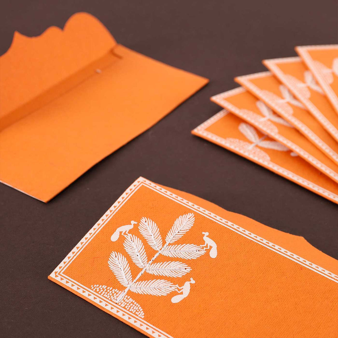 Personalized Handmade Embroidered Van Design Paper Envelopes | Set Of 30