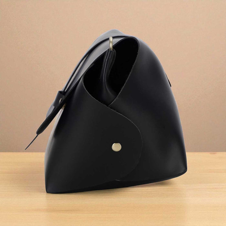 Handmade Solid Color Faux Leather Sling Bag With Changeable Premium Straps
