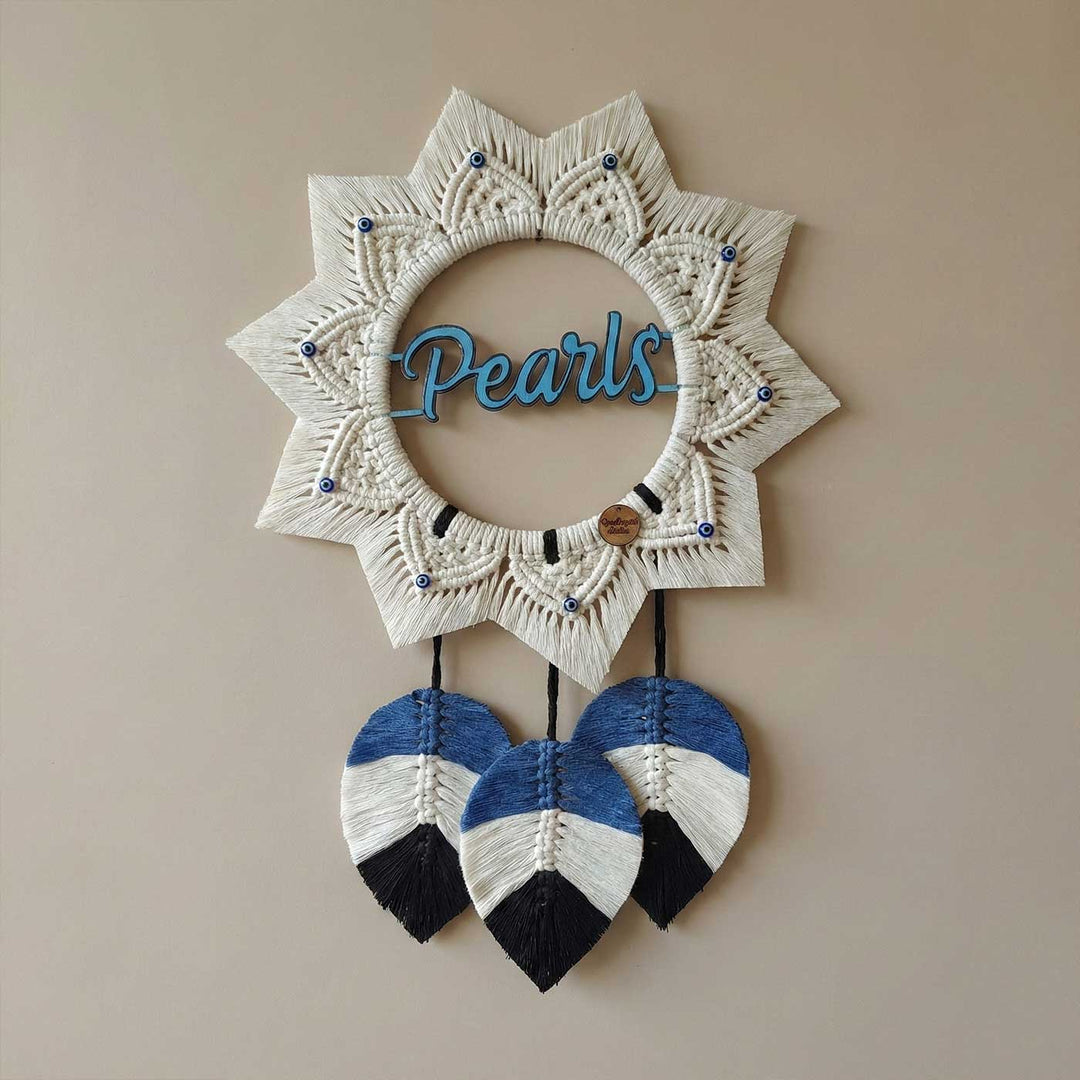 Personalized Macrame Floral Mandala Theme Name Plate