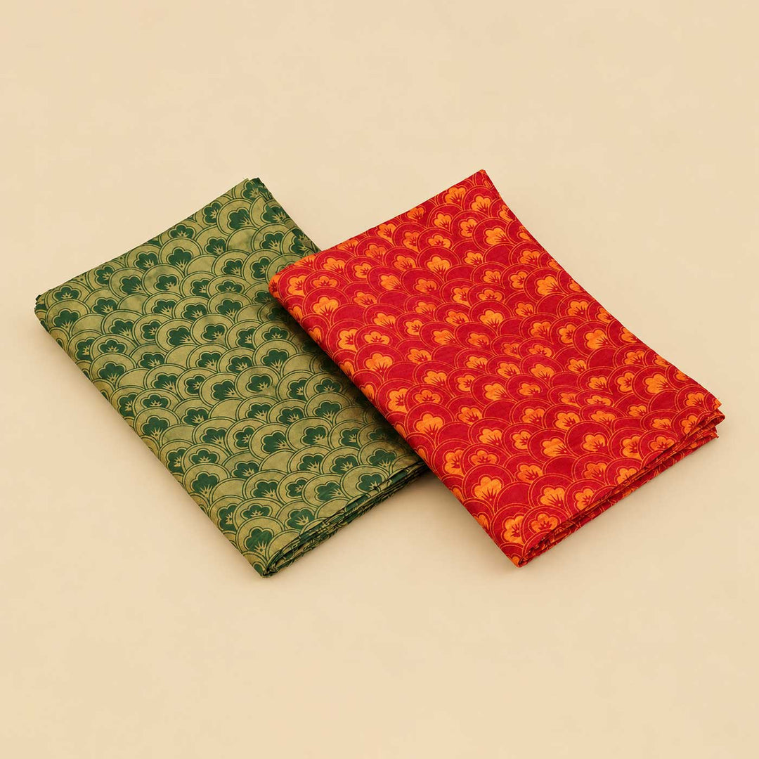 6 Pc | Hand Screen Printed Anar Silk Table Mat For Festive Dining