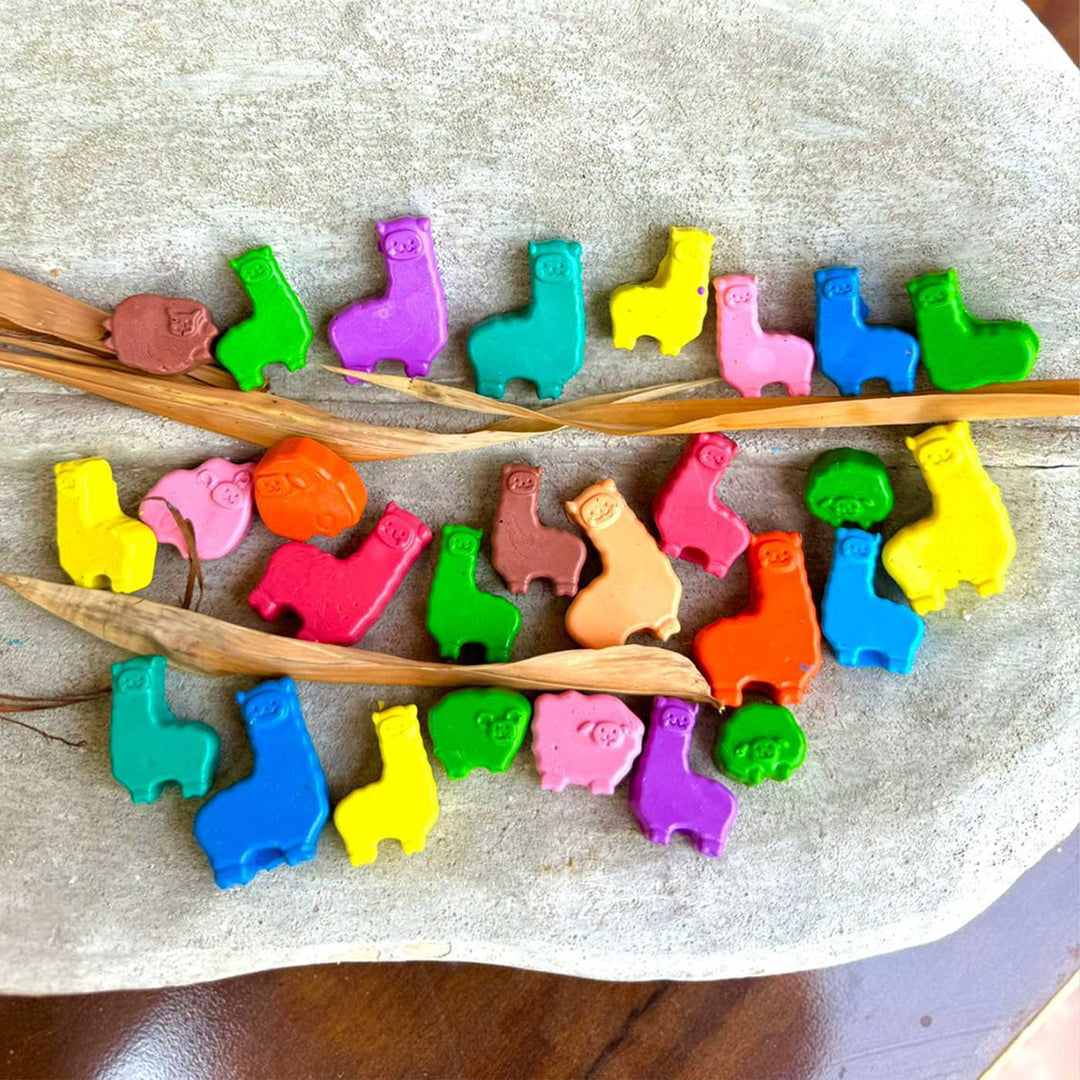 Handmade Non-Toxic Mini Alpacas and Sheep Crayons | Set Of 8