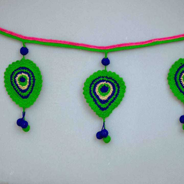 63 In | Handmade Crochet Morpankh Cotton Toran