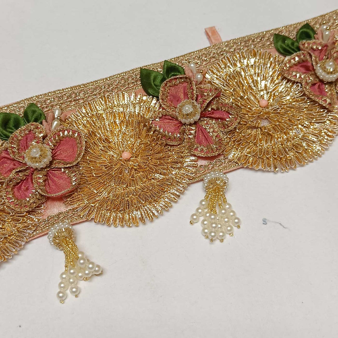 43 In | Handmade Shimmering Pink Floral Gota Patti Toran