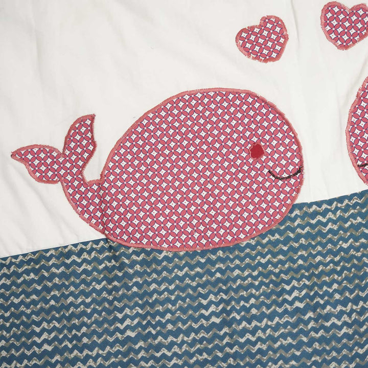 Personalized Whale Theme Cotton Quilt For Kids