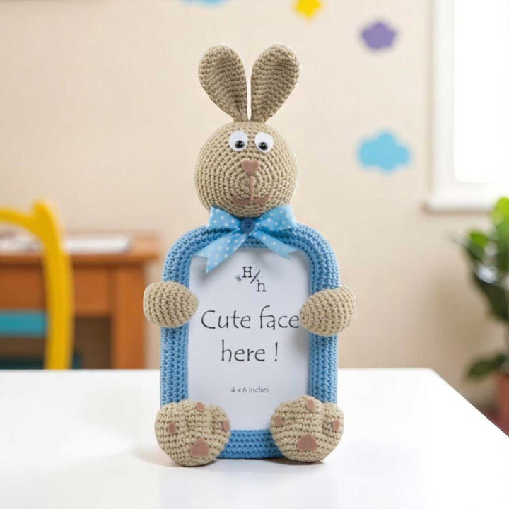 Handmade Crochet Bunny Photo Frame for Kids