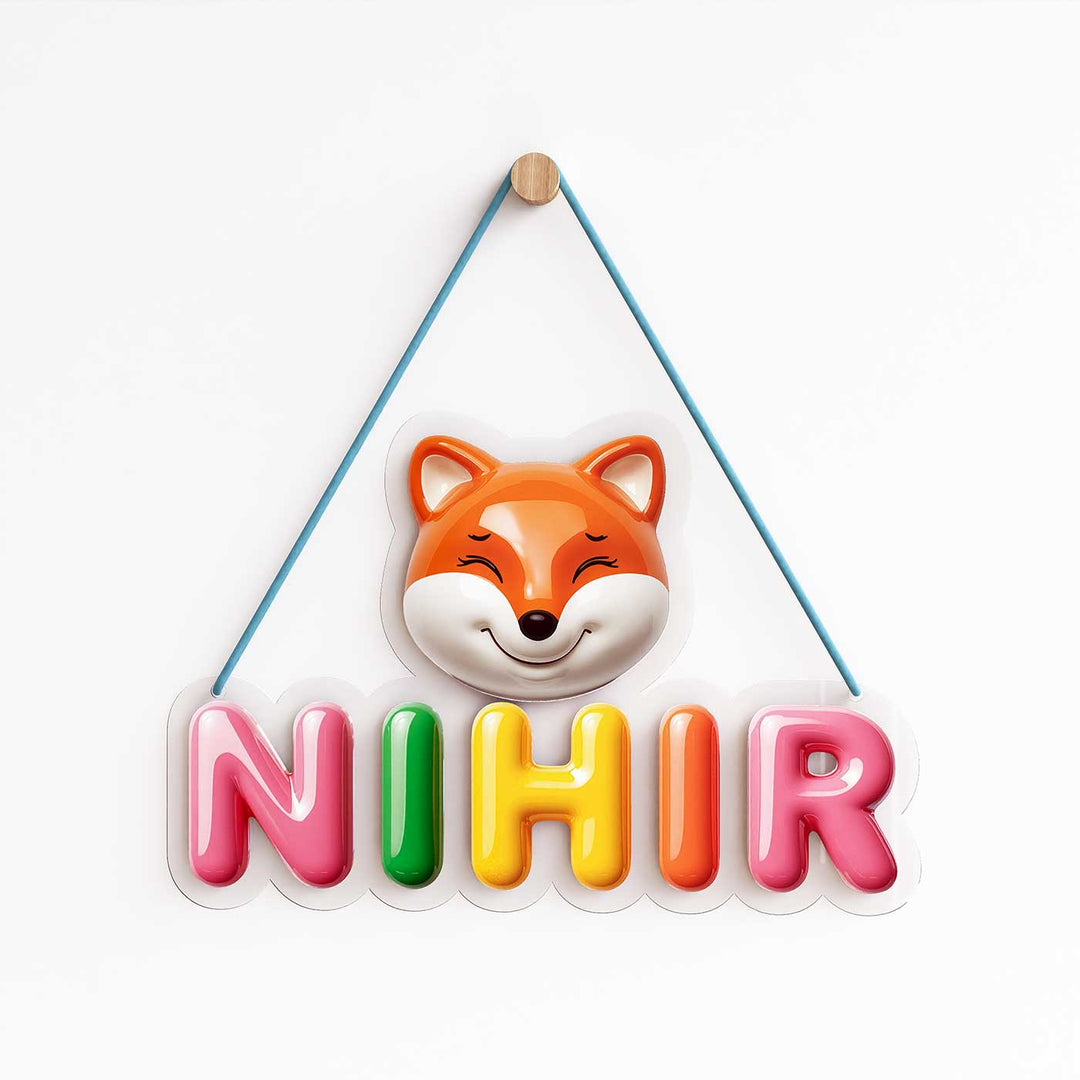 Personalized Acrylic Ceramic Look Animals Name Hanging