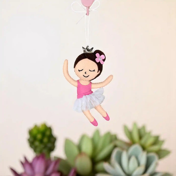Handmade Ballerina Doll Felt Hanging For Kids