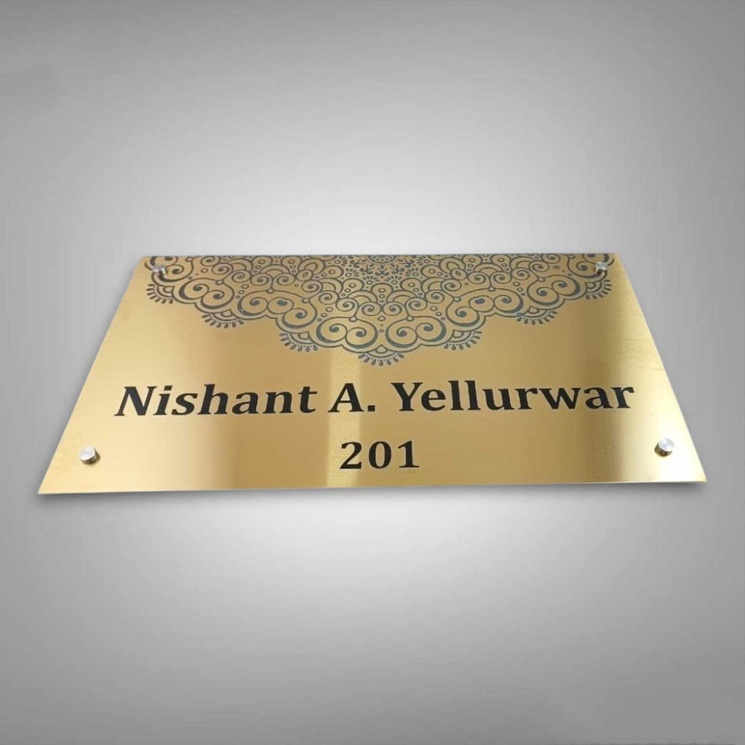 Personalized Engraved Modern Stainless Steel Name Plate