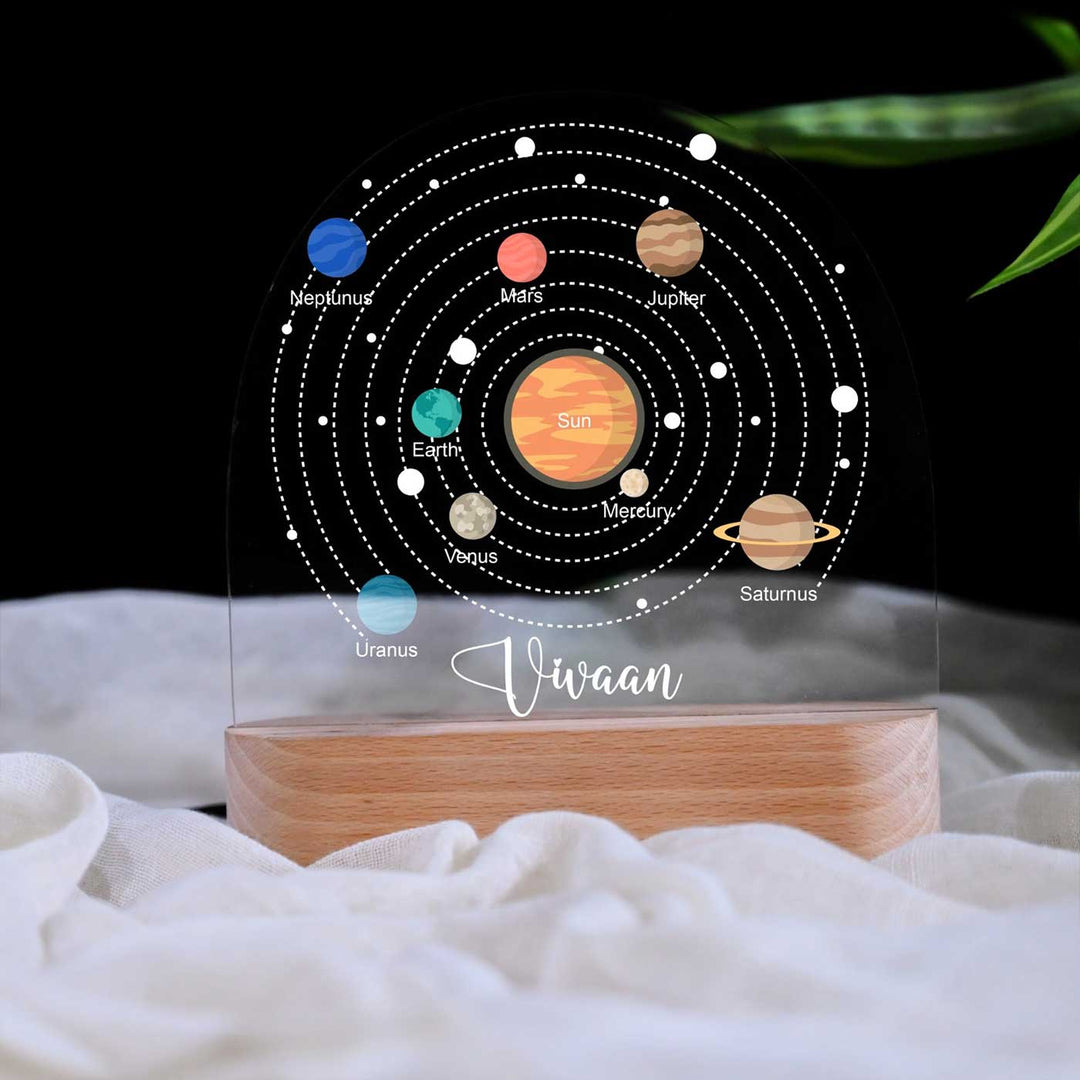 Personalized Solar System Theme Acrylic LED Table Lamp For Kids
