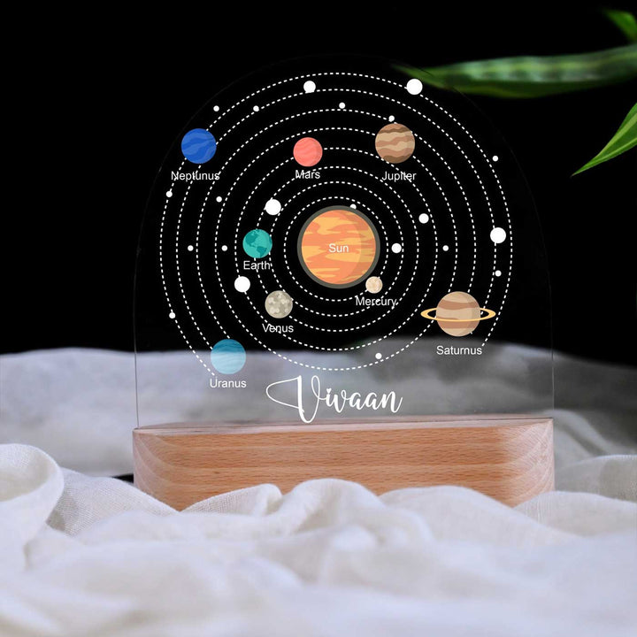 Personalized Solar System Theme Acrylic LED Table Lamp For Kids