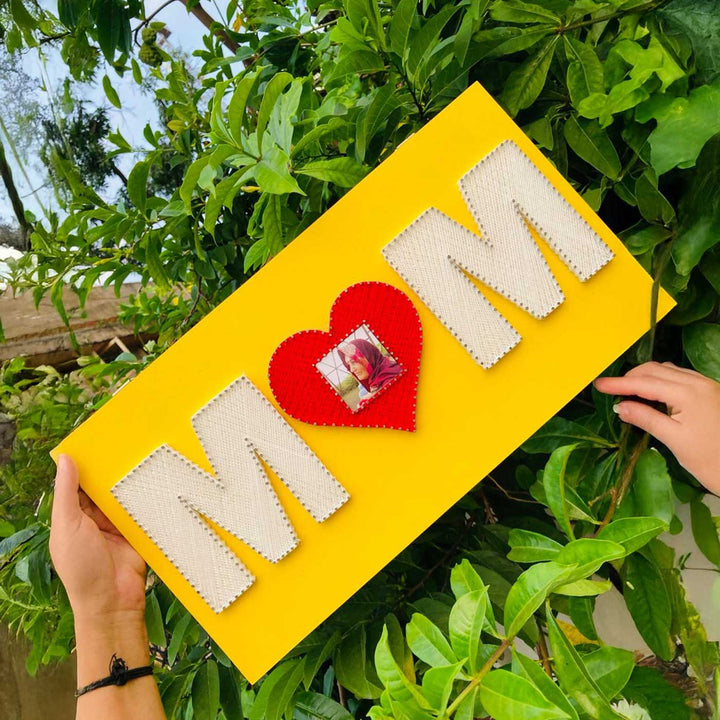 Photo Personalized Handmade String Art Mom Wooden Decorative Plaque For Mothers