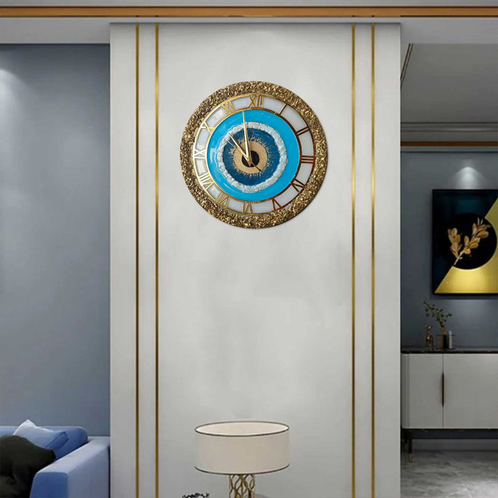 Handmade Evil Eye Theme Resin Wall Clock