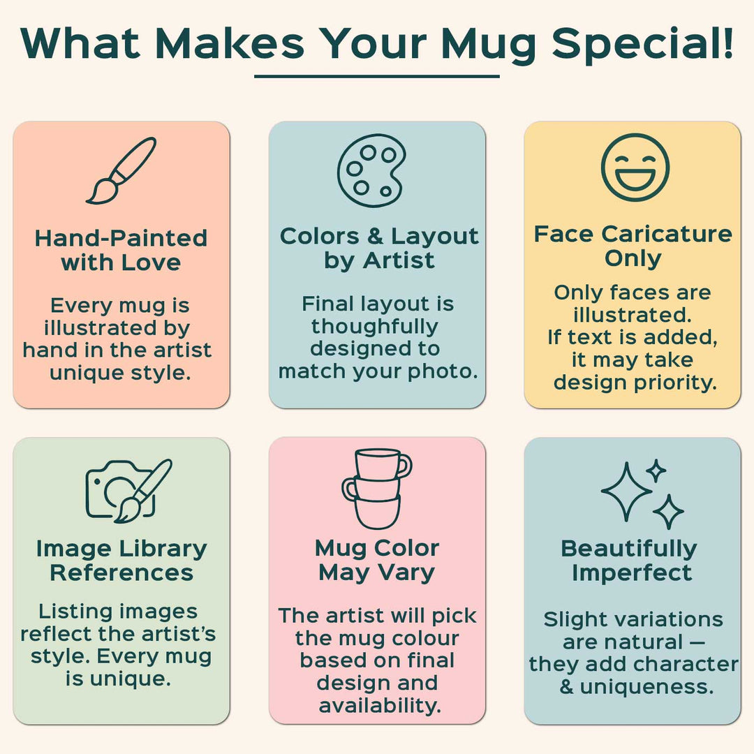 Photo Personalized Hand-Painted Pop Art Illustrated Caricature Mug | 300 ML