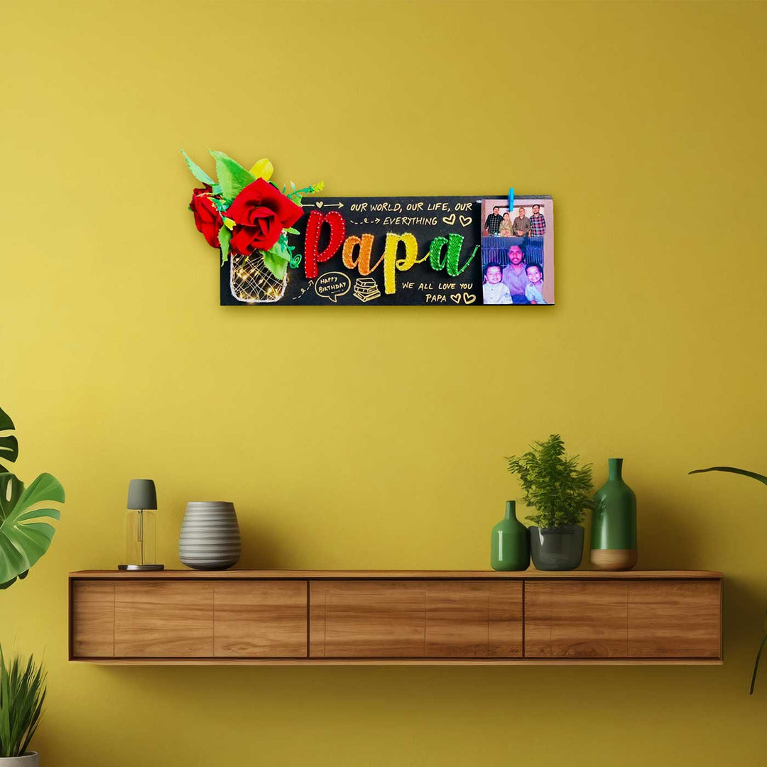 Photo Personalized Handmade String Art Mason Jar Theme Wooden Decorative Plaque For Fathers