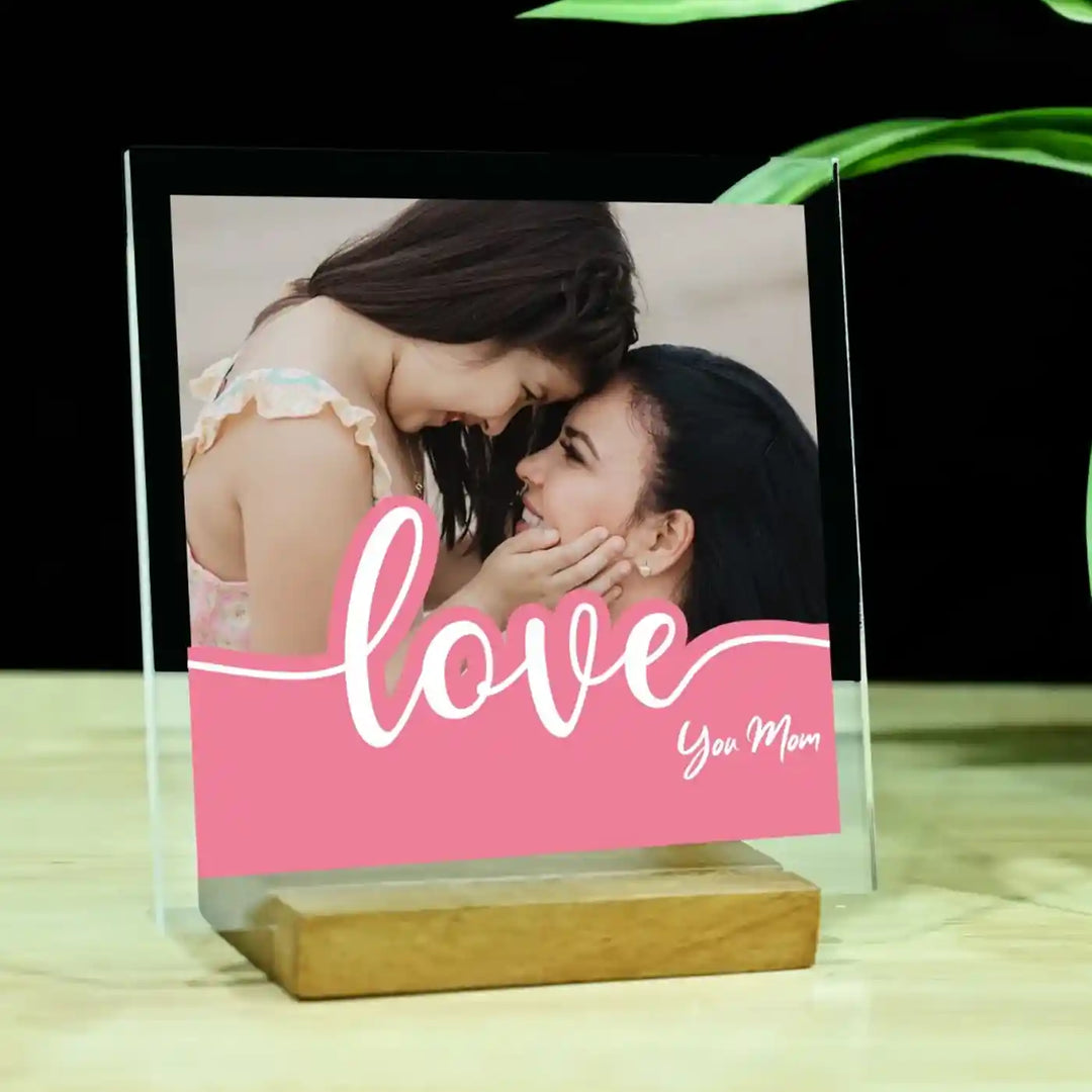 Personalized Love You Mom Theme Wooden Photo Frame