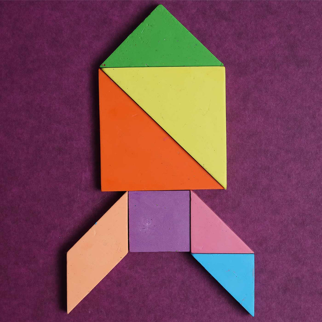 Handmade Non-Toxic Tangram Crayons | Set Of 7